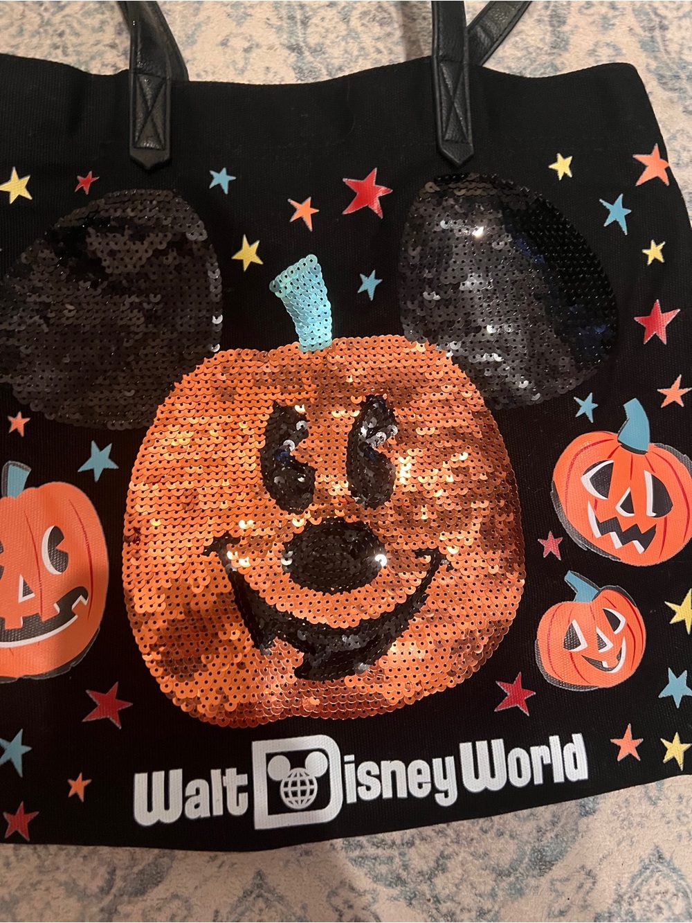Disney black branded tote with logo tag - Picture 2 of 3